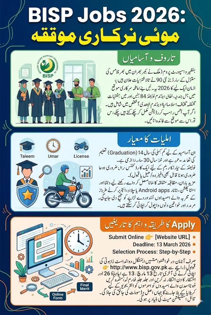 Fresh BISP Hiring 2026: 90 New Jobs Open Nationwide – Check Eligibility, District List & Complete Online Apply Method